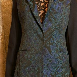 Elie Tahari SZ 8 jacket NWOT Paisley teals & blues